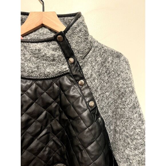 Abercrombie & Fitch Black and Gray Quilted Sweatshirt - Picture 5 of 8
